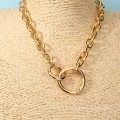 Shangjie Kalung Mode Hip Hop Gold Platted Halskette Kette Halskette Doppel Hoop Frauen Anhänger Halskette